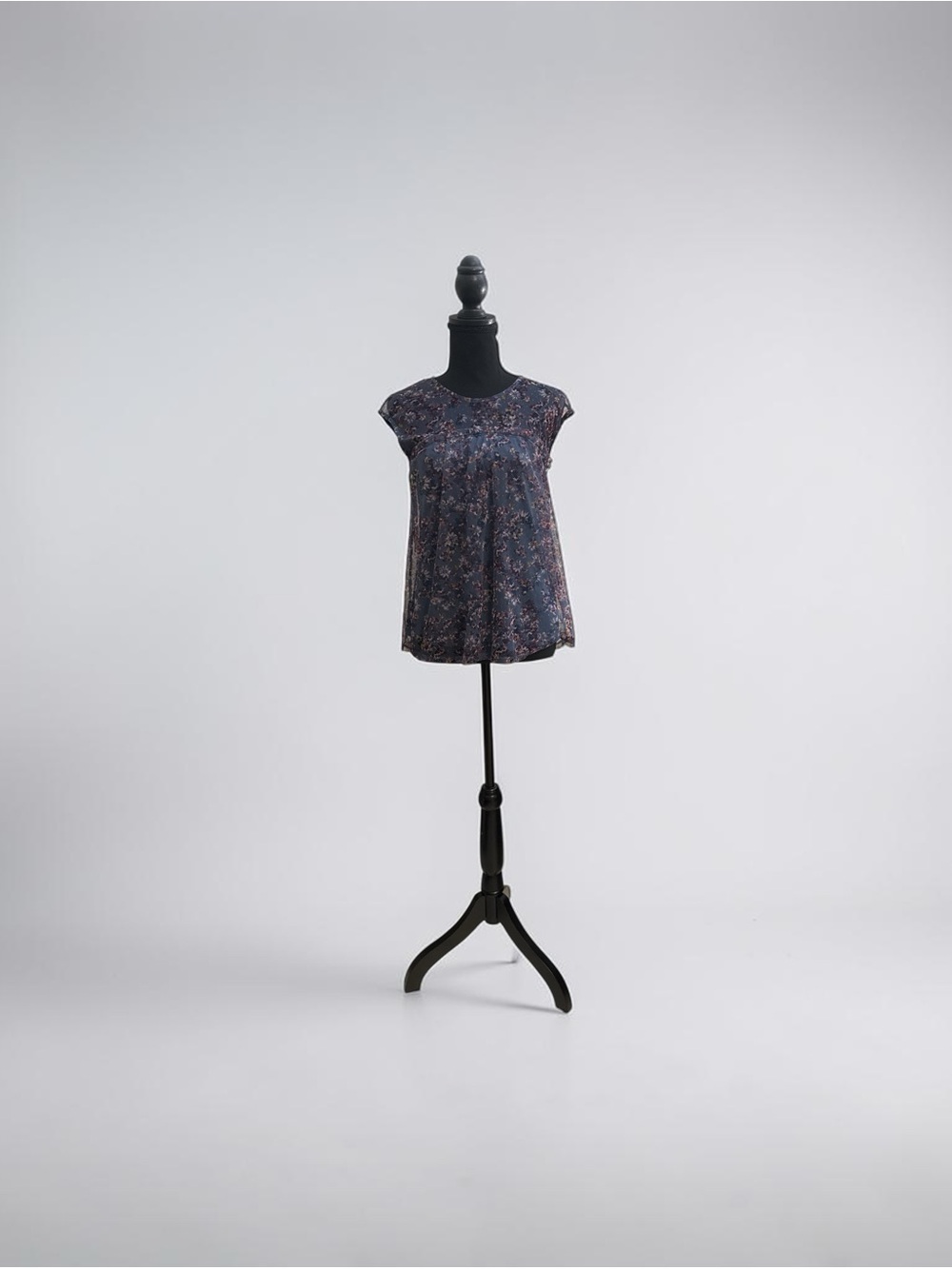 Maurices Navy Floral Cap-Sleeve Top